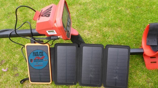 Minelab Vanquish battery charging charging a minelab Vanquish with a powerbank