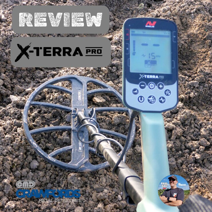 Minelab X-Terra Pro budget waterproof metal detector with backlit display