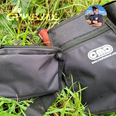 metal detecting finds pouch a finds pouch for putting metal detecting good finds and junk in, with a pinpointer holder