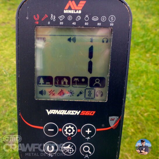 what the icons mean on the screen of a minelab vanquish 560